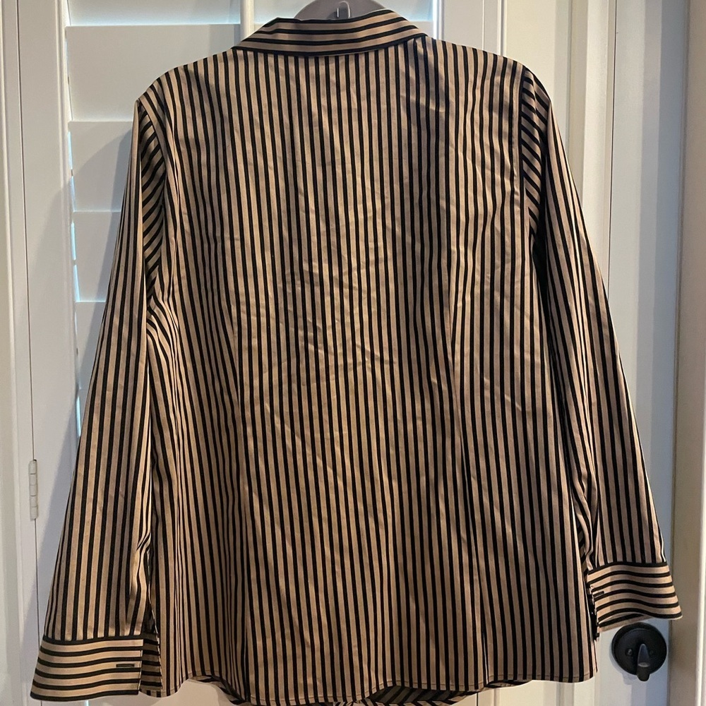 Chicos Women’s Striped Button-Up Shirt 2.5 US 14 XL classy preppy workwear - Picture 7 of 7